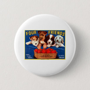 Four Friends Tomtatoes 6 Cm Round Badge
