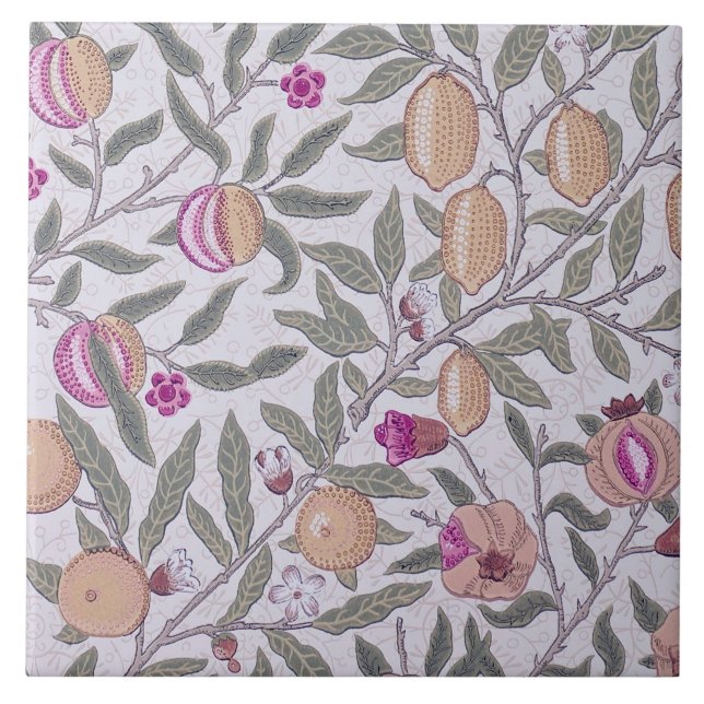 Four Fruit, William Morris Tile (Front)