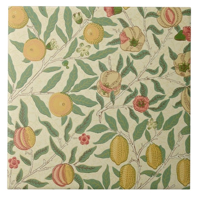Four Fruit, William Morris Tile (Front)