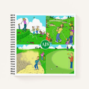Four Fun Golf Cartoons. Notebook