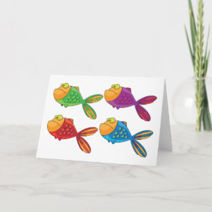Four Funny Fish Card