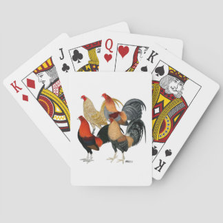 Four Gamecocks Playing Cards