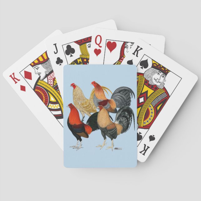 Four Gamecocks Playing Cards (Back)