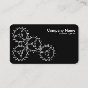 Four Gears II - White on Black = Grey Back Business Card