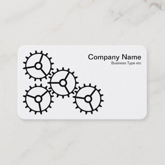 Four Gears III - Black and White Business Card (Front)