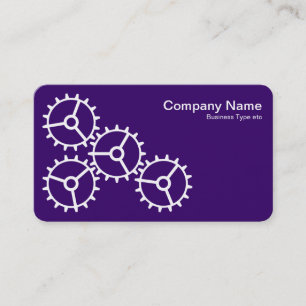 Four Gears III - White on Deep Purple - Grey Back Business Card