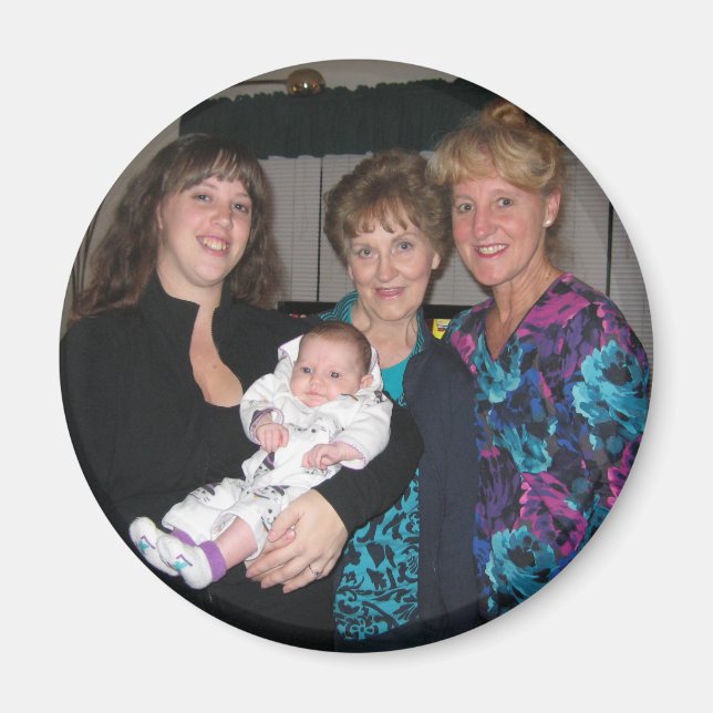 Four Generations Family Photo Magnet (Front)