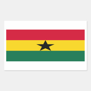 FOUR Ghana National Flag Rectangular Sticker