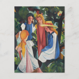 Four girls postcard