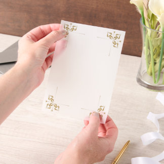 Four Gold Corners Wedding Vellum Invitations
