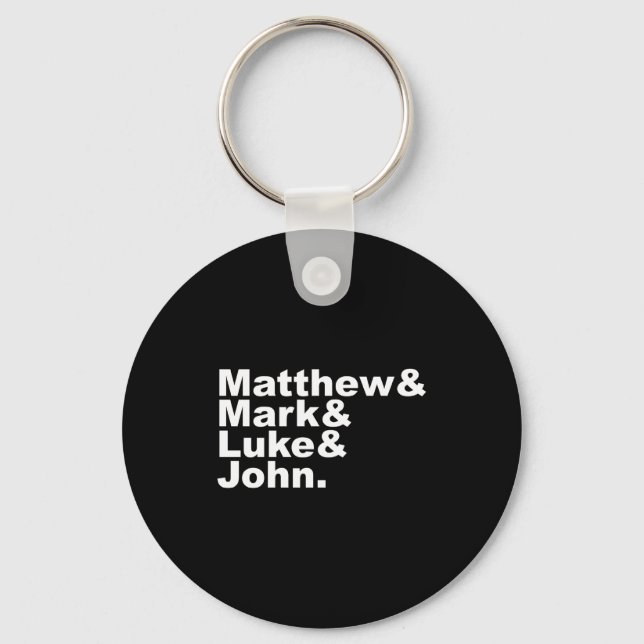 Four Gospels Matthew Mark Luke John Bible  Key Ring (Front)