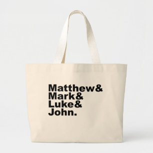 Four Gospels - Matthew & Mark & Luke & John Bible Large Tote Bag