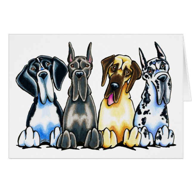 Four Great Danes (Front Horizontal)