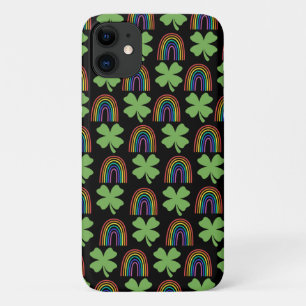 Four Green Leaf Clovers with Rainbows Pattern Case-Mate iPhone Case