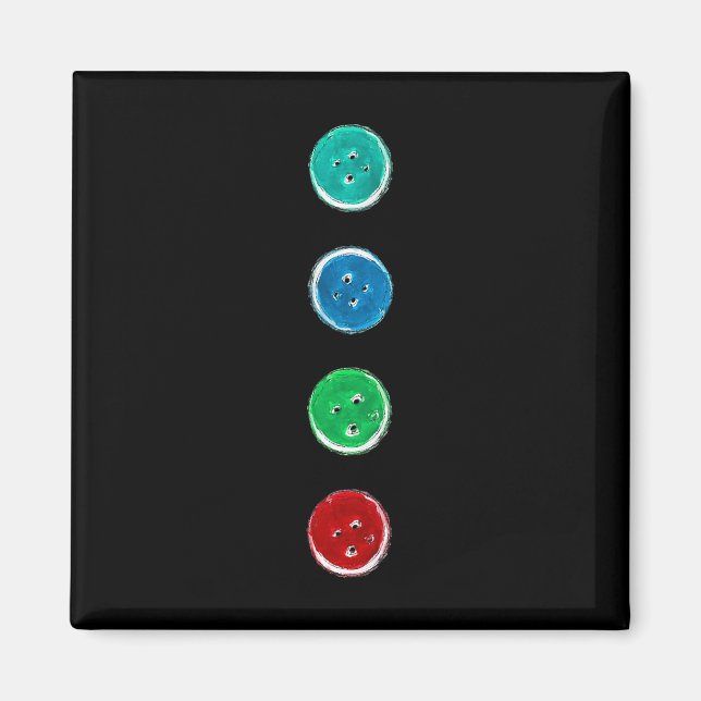 Four Groovy Buttons Blue Cat Fun Halloween Custom  Magnet (Front)