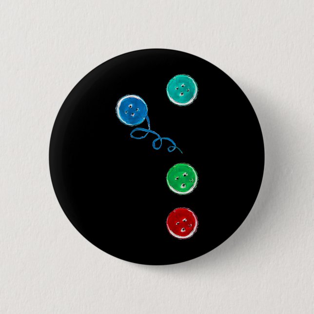 Four Groovy Buttons Blue Cat Funny Halloween (Front)