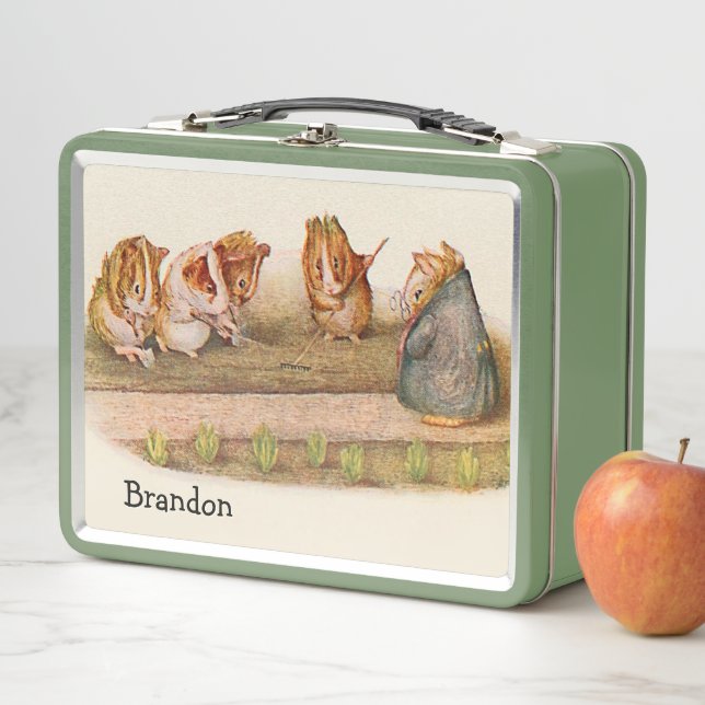 Four Guinea Pigs Gardening Metal Lunch Box (In Situ)