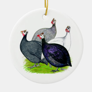 Four Guineas Ceramic Tree Decoration