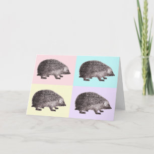 Four Hedgehogs Greeting Card