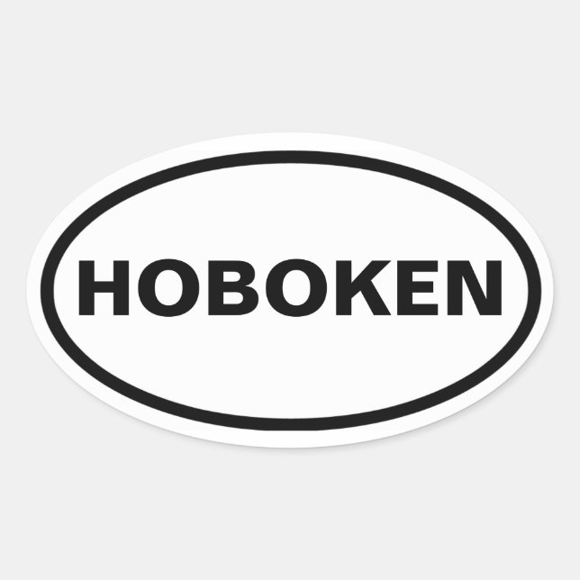 FOUR Hoboken, New Jersey Oval Sticker (Front)