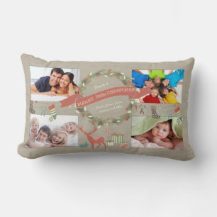 Four Holiday PHOTOS Have A Merry Little Christmas Lumbar Cushion