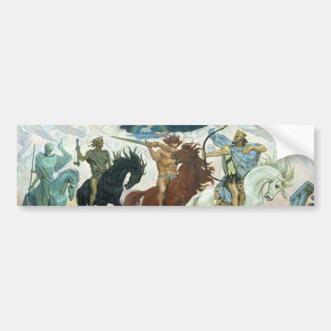 Four Horsemen of Apocalypse by Vasnetsov (1887) Bumper Sticker (Front)
