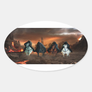 Four Horsemen Of The Apocalypse Oval Sticker