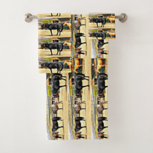 Four Horses and A Donkey Bathroom Towel Set