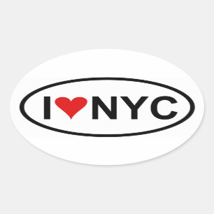 FOUR "I [heart] NYC" Oval Sticker
