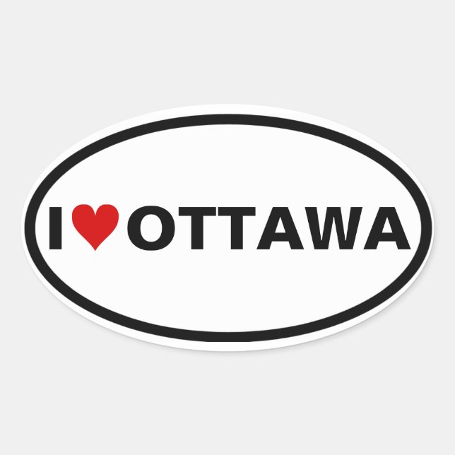 FOUR I [Heart] Ottawa Oval Sticker (Front)