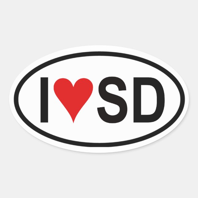 FOUR "I [heart] SD" Oval Sticker (Front)
