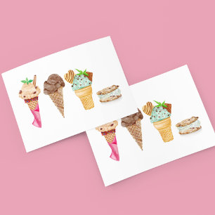 Four Ice Creams Personalized Postcard