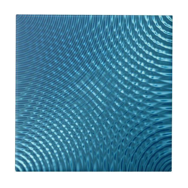 Four interfering blue metallic waves tile (Front)