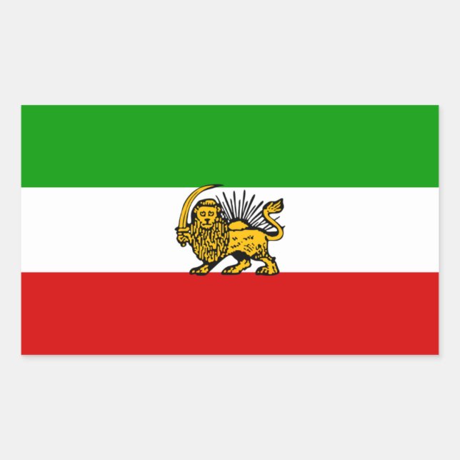 FOUR Iran Lion & Sun Flag Rectangular Sticker (Front)