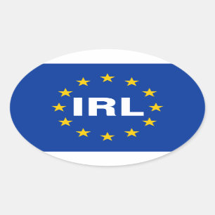 FOUR Ireland "IRL" European Union Flag Oval Sticker