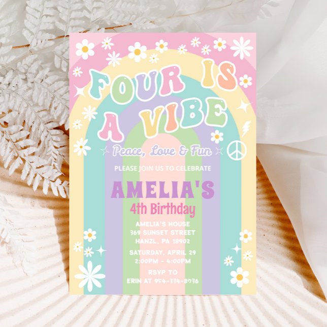 Four is a vibe birthday invitation (Creator Uploaded)
