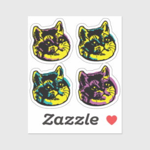 Four Kittens Cat Lover Window Decal Pop Art