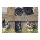 Four Kittens Playing Vintage Illustration