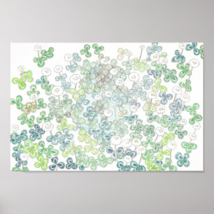 Four-leaf clover and white clover/四つ葉のクローバーとシロツメクサ poster