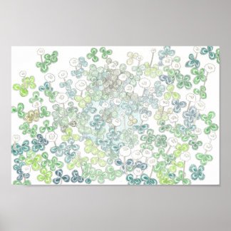 Four-leaf clover and white clover/四つ葉のクローバーとシロツメクサ poster