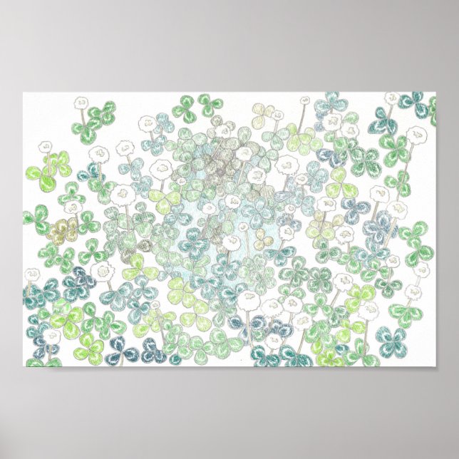 Four-leaf clover and white clover/四つ葉のクローバーとシロツメクサ poster (Front)