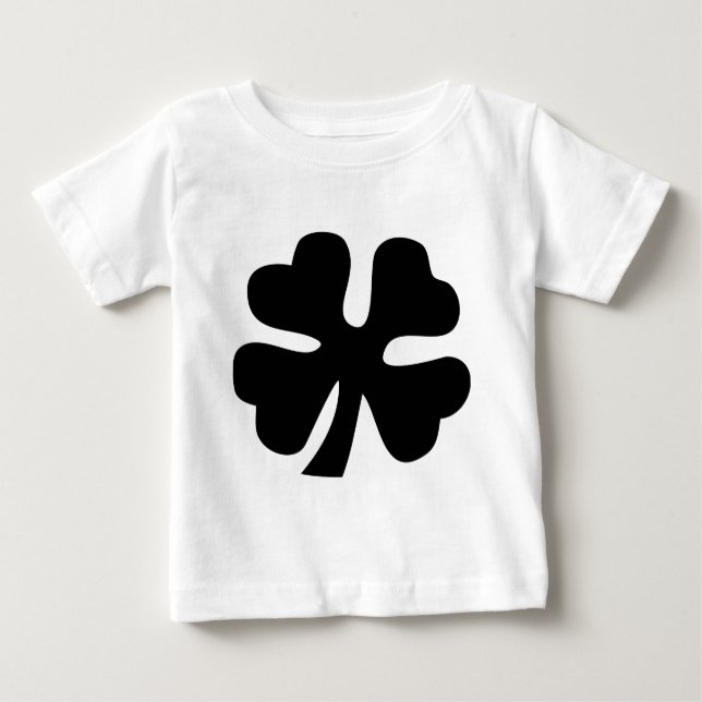 Four Leaf Clover - Black Baby T-Shirt (Front)
