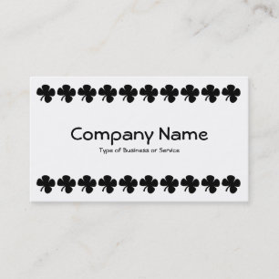Four Leaf Clover - Black on White Business Card