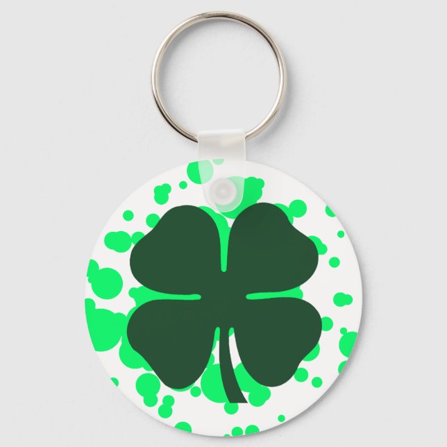 four leaf clover bubbles key ring (Front)