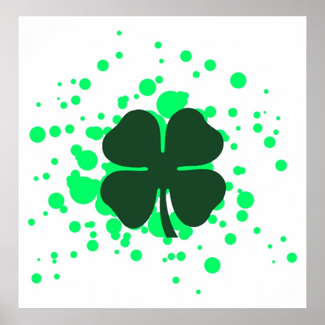 four leaf clover bubbles poster (Front)