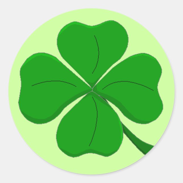 "Four Leaf Clover" Classic Round Sticker (Front)
