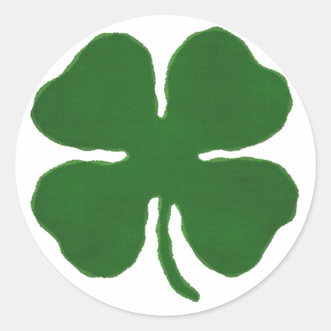 four leaf clover classic round sticker (Front)