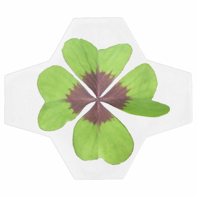 Four Leaf Clover Customisable Soccer Ball White (Flat)