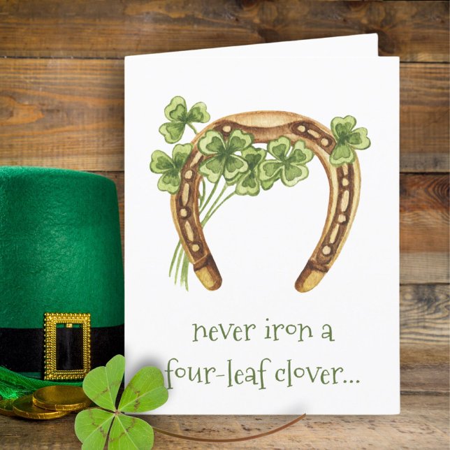 Four Leaf Clover Funny Irish St Patricks Day Card (Creator Uploaded)