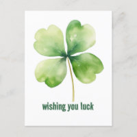 Four-Leaf Clover "Good Luck" Postcard